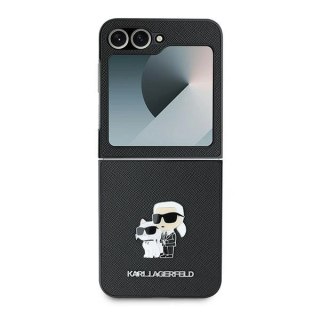 Etui na telefon Samsung Galaxy Z Flip6 Karl Lagerfeld Saffiano czarne