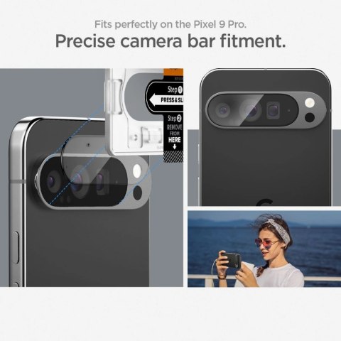 Szkło hartowane na aparat Spigen Optik.tr ez Fit Camera Protector Google Pixel 9 Pro Crystal Clear [2 PACK]