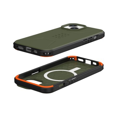 Etui iPhone 15 UAG Urban Armor Gear Civilian MagSafe oliwkowe