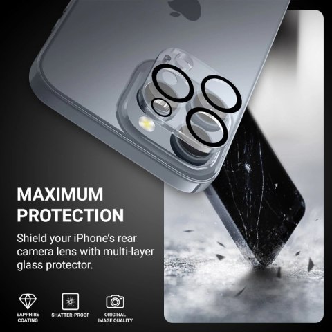 Szkło na obiektyw aparatu Crong Lens Shield Apple iPhone 16 Pro / 16 Pro Max