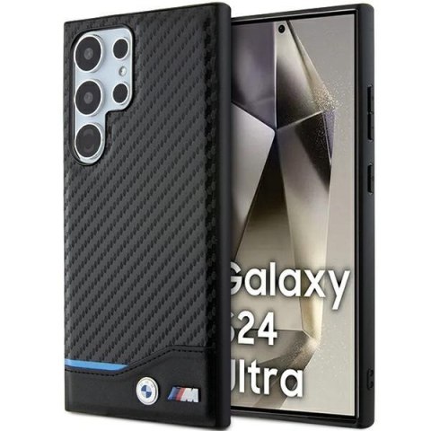 Etui na telefon Samsung Galaxy S24 Ultra BMW Leather Carbon czarne