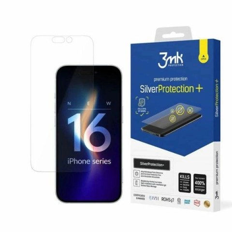 Folia na telefon iPhone 16 Plus 3MK SilverProtect+ - Ochrona Antymikrobowa