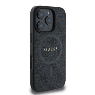 Etui na telefon iPhone 16 Pro Guess 4G Ring MagSafe czarne