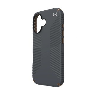 Etui iPhone 16 Speck Presidio2 Grip szare / brązowe / białe (Charcoal Grey/Cool Bronze/White)