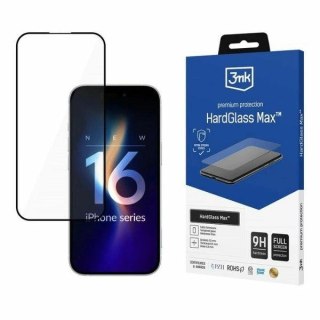 Szkło hartowane iPhone 16 Plus 3MK HardGlass Max - czarne ochraniacz