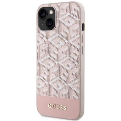 Etui na telefon Apple iPhone 14 Guess różowy hardcase MagSafe GCube