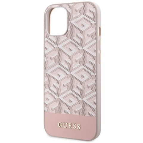 Etui na telefon Apple iPhone 14 Guess różowy hardcase MagSafe GCube