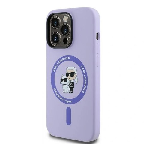 Etui na telefon iPhone 14 Pro Karl Lagerfeld MagSafe fioletowe