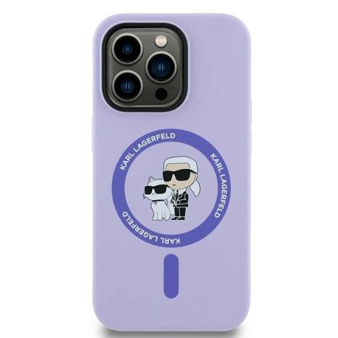 Etui na telefon iPhone 14 Pro Karl Lagerfeld MagSafe fioletowe