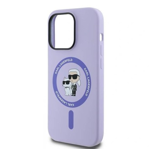 Etui na telefon iPhone 14 Pro Karl Lagerfeld MagSafe fioletowe