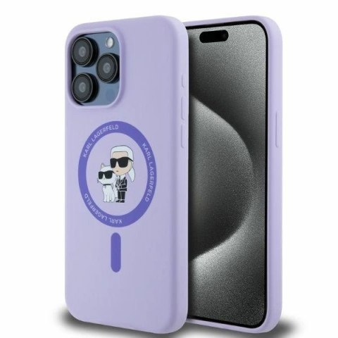 Etui na telefon iPhone 15 Pro Max Karl Lagerfeld fioletowe MagSafe