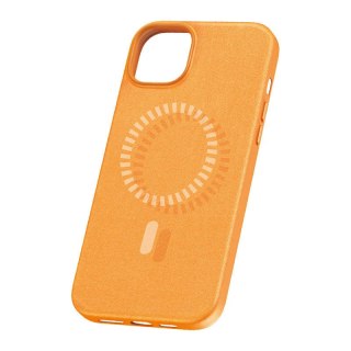 Etui na telefon iPhone 15 Pro Baseus Fauxther Series pomarańczowe