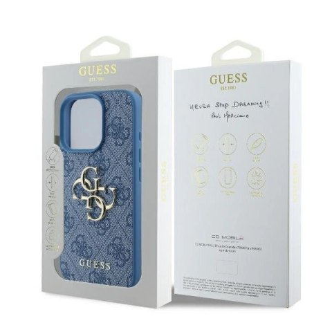 Etui iPhone 16 Pro Max Guess Hardcase 4G Big Logo niebieski