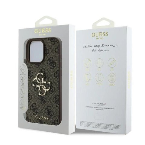 Etui iPhone 16 Pro Max Guess hardcase 4G Big Logo brązowy