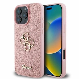 Etui na telefon iPhone 16 Pro Max Guess Hardcase Glitter Różowy 4G