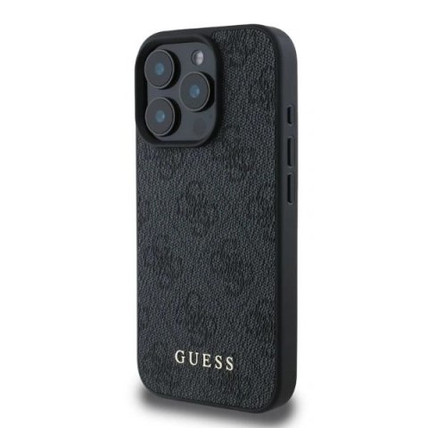 Etui na telefon iPhone 16 Pro Guess 4G Classic czarne - eleganckie i trwałe