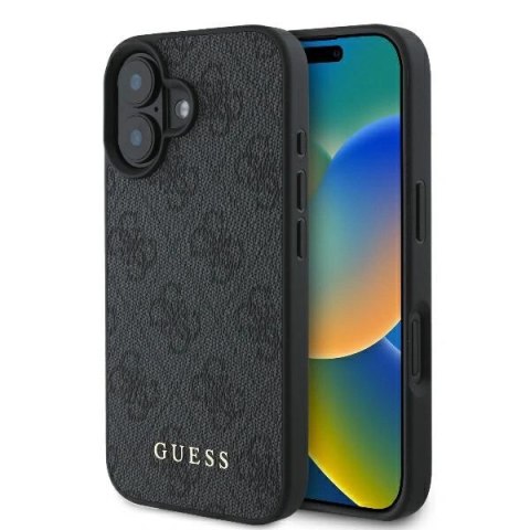 Etui na telefon iPhone 16 Plus Guess 4G Classic czarne - styl i ochrona