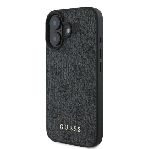 Etui na telefon iPhone 16 Plus Guess 4G Classic czarne - styl i ochrona