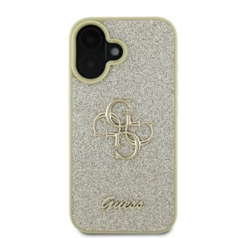 Etui na telefon iPhone 16 Plus Guess Fixed Glitter Big 4G złote