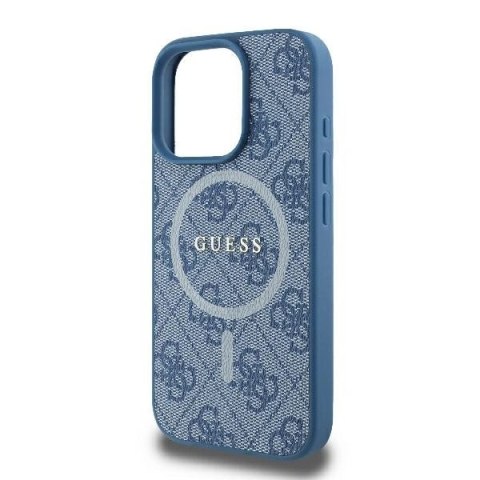 Etui iPhone 16 Pro Max Guess hardcase 4G Ring Classic Logo MagSafe niebieski