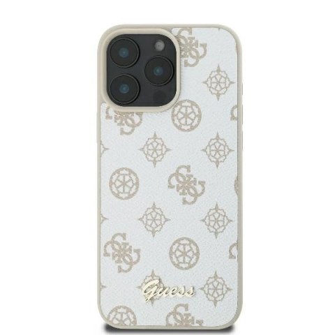 Etui Guess GUHMP16XPGPYSH Apple iPhone 16 Pro Max hardcase Peony Script Logo MagSafe biały