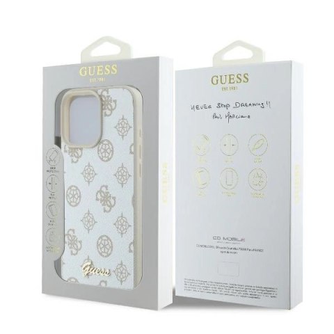 Etui Guess GUHMP16XPGPYSH Apple iPhone 16 Pro Max hardcase Peony Script Logo MagSafe biały