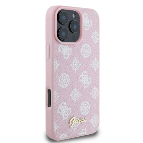 Etui na telefon iPhone 16 Pro Max Guess Peony MagSafe różowy