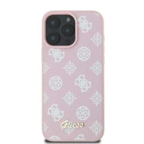 Etui na telefon iPhone 16 Pro Max Guess Peony MagSafe różowy