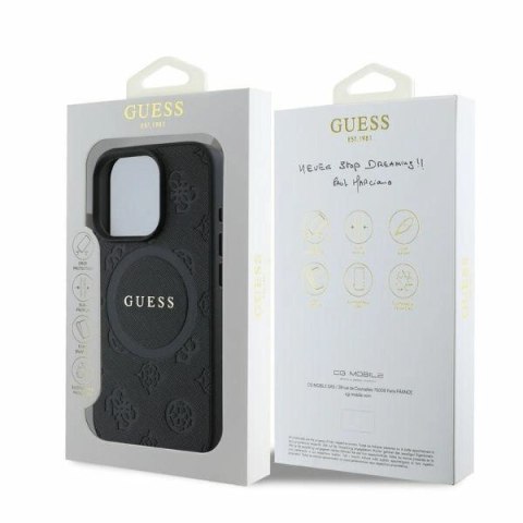 Etui na telefon iPhone 16 Pro Max Guess Saffiano MagSafe czarny