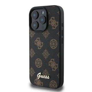 Etui na telefon iPhone 16 Pro Guess Peony Script MagSafe czarne