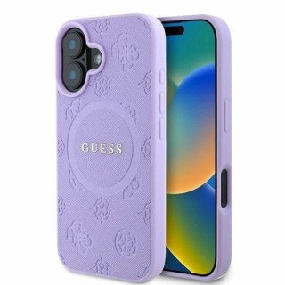 Etui na telefon iPhone 16 Guess Saffiano MagSafe fioletowe