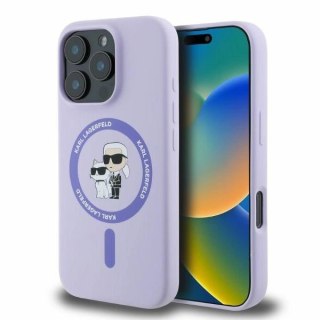 Etui na telefon iPhone 16 Pro Karl Lagerfeld fioletowe MagSafe