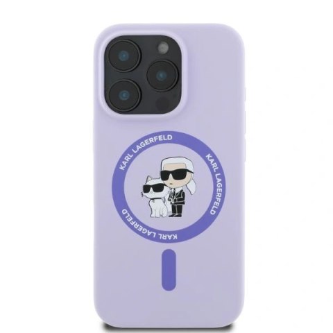 Etui na telefon iPhone 16 Pro Karl Lagerfeld fioletowe MagSafe