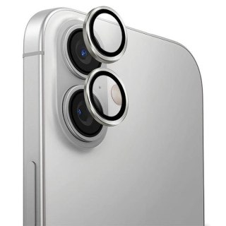 Szkło na obiektyw aparatu UNIQ Optix Aluminium Camera Lens Protector Apple iPhone 16 / 16 Plus sterling silver