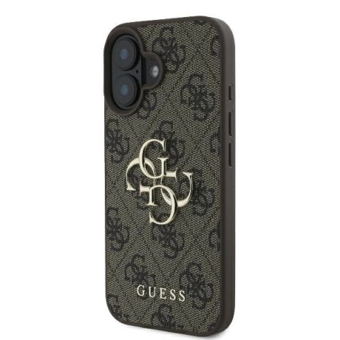 Etui na telefon iPhone 16 Pro Guess 4G Big Logo brązowe - styl i ochrona