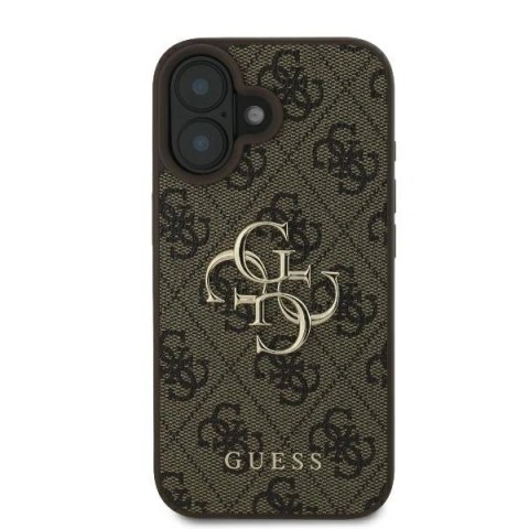 Etui na telefon iPhone 16 Pro Guess 4G Big Logo brązowe - styl i ochrona