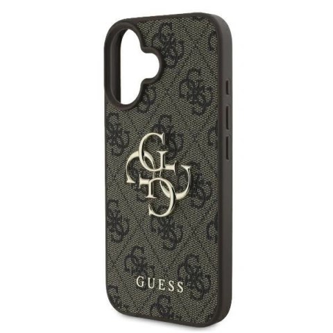 Etui na telefon iPhone 16 Pro Guess 4G Big Logo brązowe - styl i ochrona