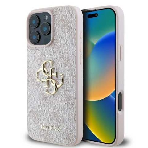 Etui na telefon iPhone 16 Pro Guess 4G Big Logo różowe - stylowe i funkcjonalne