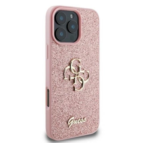 Etui Guess GUHCP16LHG4SGP Apple iPhone 16 Pro hardcase Fixed Glitter Big 4G różowy