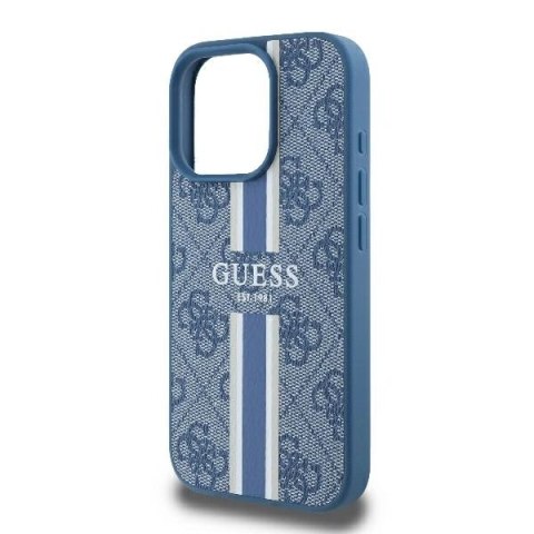 Etui na telefon iPhone 16 Pro Guess 4G MagSafe Niebieskie Stripes