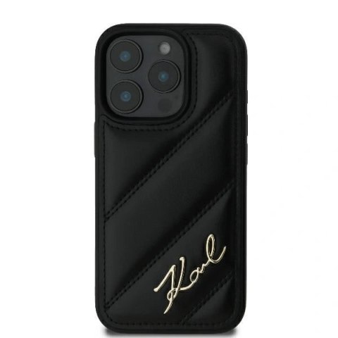 Etui na telefon iPhone 16 Pro Karl Lagerfeld czarne hardcase Quilted