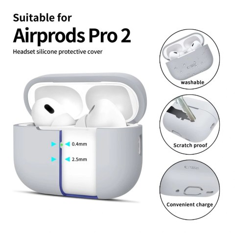 Etui Apple AirPods Pro 1/2 silikonowe Tech-Protect Crayon Grey