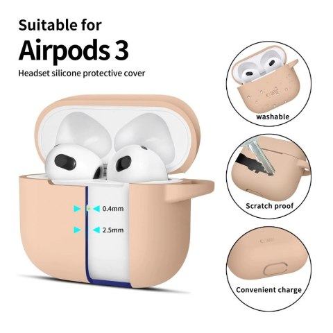 Etui na AirPods 3 Tech-Protect Silicone Hook Caffe Latte - Ochrona i Styl