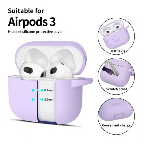 Etui na Apple AirPods 3 Tech-Protect Silicone Hook Lavender