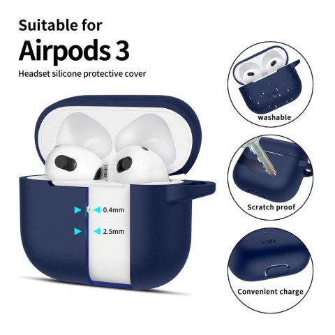 Etui na Apple AirPods 3 Tech-Protect Silicone Hook Navy Blue