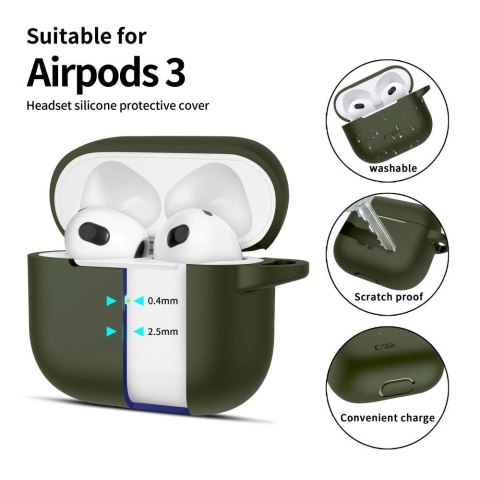 Etui na AirPods 3 Tech-Protect Silicone Hook Olive Green - Ochrona i Styl