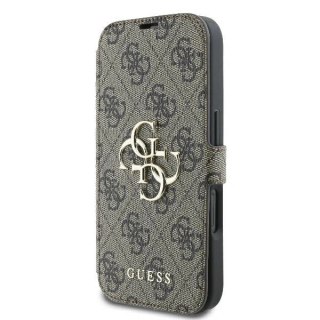 Etui Guess GUBKP16M4GMGBR Apple iPhone 16 Plus book 4G Metal Logo brązowy