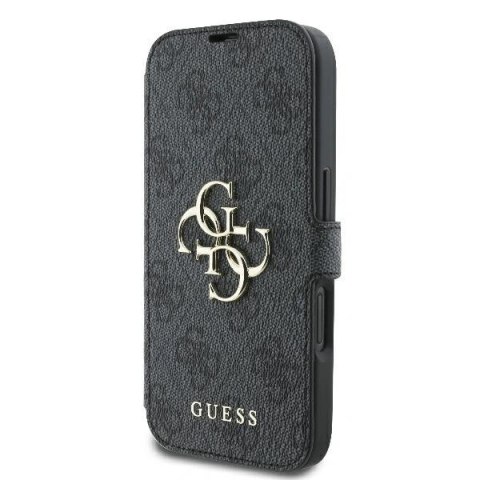 Etui na telefon iPhone 16 Guess GUBKP16S4GMGGR czarny book z logo