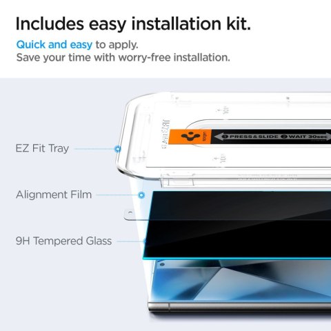 Szkło hartowane Samsung Galaxy S24 Ultra Spigen GLAS.tR Privacy 2 PACK