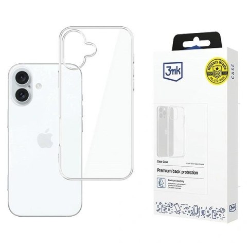 Etui na telefon iPhone 16 Plus 3MK Clear Case przezroczysty, lekki design